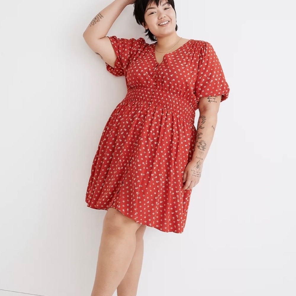 Madewell Sophia Mini Dress in Bandana red Flower size XXL